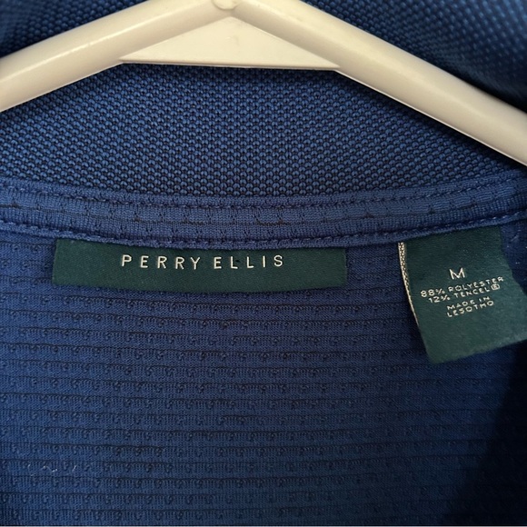 Perry Ellis Men's Blue Polo Shirt size M - Picture 2 of 7